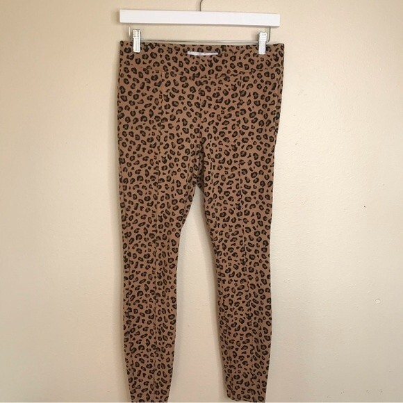 Old Navy Leopard Print Stevie Pants Brown Black Skinny Pull On Women Medium - Picture 10 of 11